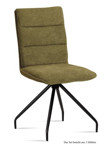 58 aufm Kessel ESSZIMMERSTUHL (2er-Set) Dianna 47x92x60 Schwarz/Olivgrün