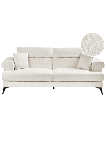 Beliani 3-Sitzer Sofa SKIVE in Weiß/Schwarz - (W) 214 x (H) 88 x (L) 85 cm