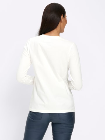Heine Shirt in ecru-mittelblau-gemustert
