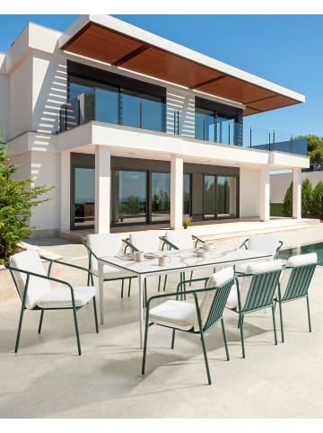 Beliani 8er-Set Esszimmerstuhl ASCIANO in Grün/Weiß