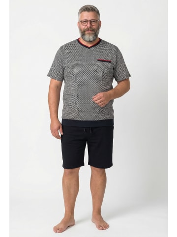 Men Plus Langer Schlafanzug in schwarz