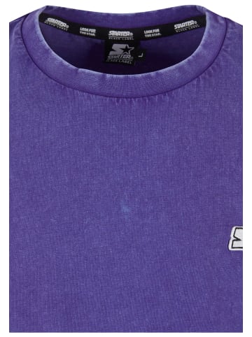 STARTER STARTER T-Shirts in purple acid washed