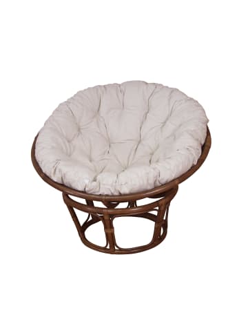 möbel-direkt Papasansessel, Durchmesser 80 cm Sessel mit Kissen in braun