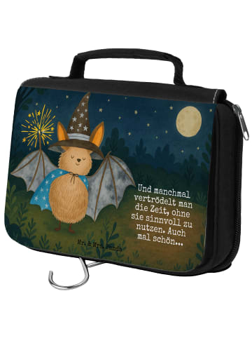 Mr. & Mrs. Panda Toiletry Bag Fledermaus Zauberer Design mit Spruch in Weiß