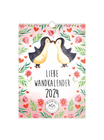 Mr. & Mrs. Panda A4 Wandkalender 2024 Liebe Collection mit Spruch in Weiß