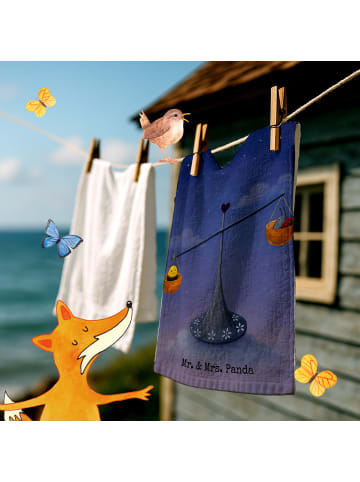 Mr. & Mrs. Panda Handtuch Sternzeichen Waage Design ohne Spruch in Weiß