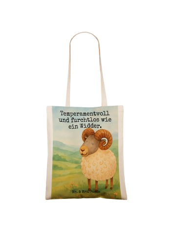 Mr. & Mrs. Panda Schultasche Sternzeichen Widder Design mit Spruch in Weiß