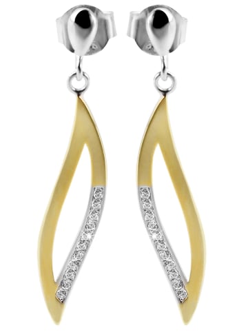 Adeliás Damen Ohrringe – Ohrhänger aus 925 Silber mit Zirkonia in silber
