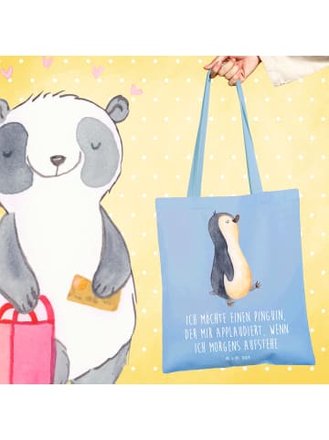 Mr. & Mrs. Panda Schultasche Pinguin mHerzieren mit Spruch in Sky Blue