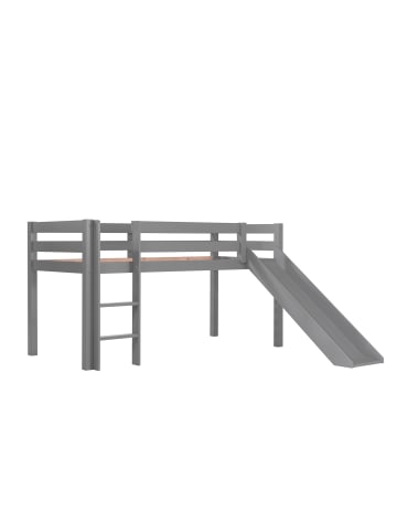 58 aufm Kessel KINDERBETT mit Rutsche Karolina 210x114x218 aus Massivholz in grau