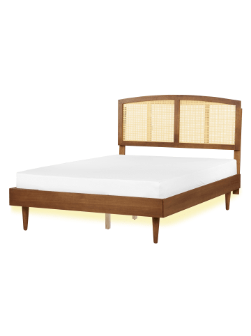 Beliani Doppelbett VARZY in Braun - (W) 145 x (H) 149 x (L) 204 cm