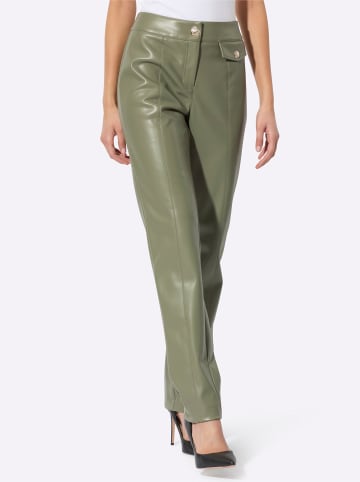 creation L Lederimitat-Hose in khaki