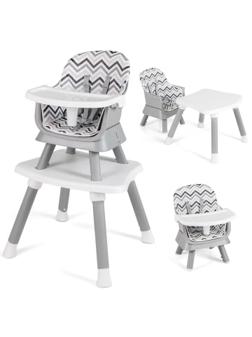 COSTWAY 6-in-1 Babyhochstuhl in Grau