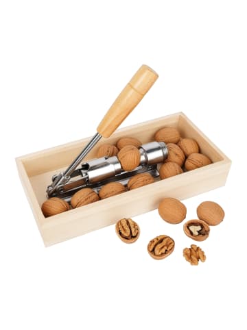 relaxdays Nussknacker in Silber/ Natur