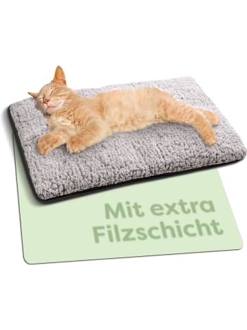 Knupis Selbstheizende Haustierdecke Grau 60x45cm, rutschfest & waschbar