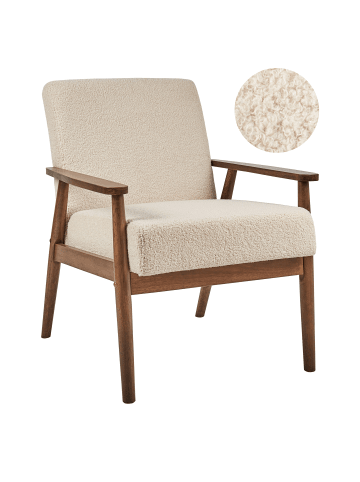 Beliani Sessel ESRUM in Beige/Braun - (W) 62 x (H) 79 x (L) 80 cm