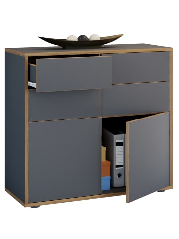 VCM Holz Kommode Sideboard Salia Breite 100 Schublade in Anthrazit