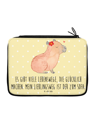 Mr. & Mrs. Panda Schreibmappe Capybara Blume mit Spruch in Gelb Pastell