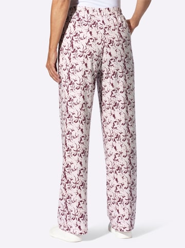 Sieh an! Freizeithose in ecru-bordeaux-bedruckt