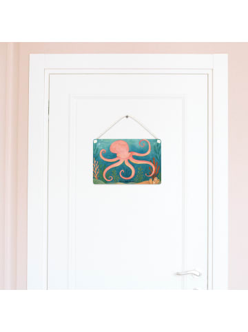 Mr. & Mrs. Panda Holztafel Tintenfisch Design ohne Spruch in Weiß