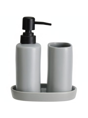 Bathroom Solutions Badezimmerset PLY, Keramikspender in Grau, (B) 11 x (H) 17 x (L) 14 cm