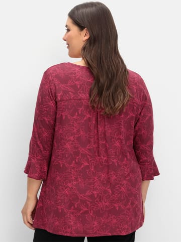 sheego T-Shirt in weinrot-gemustert
