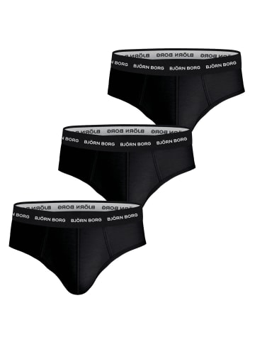 Björn Borg Slip Cotton Stretch Brief 3er Pack in schwarz