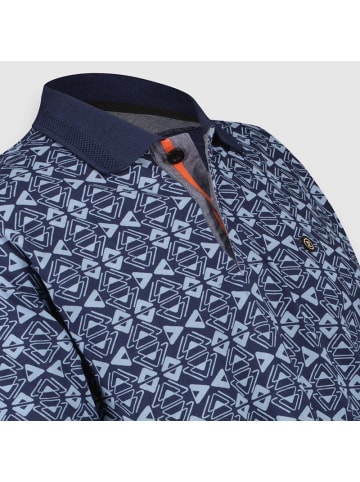 Twinlife Polo-Shirt Polo Allover Print SS in Blau