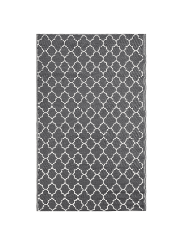Beliani Outdoorteppich SURAT in Grau/Weiß - (W) 120 x (H) 0.5 x (L) 180 cm