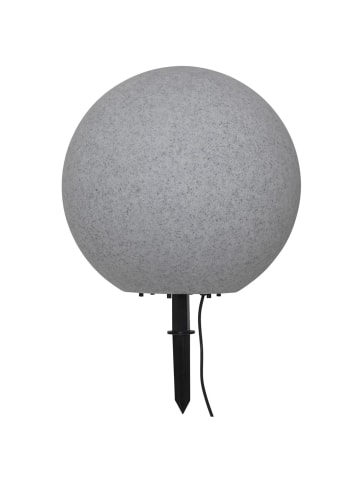 STAR Trading Gartenkugel mit Erdspieß Kugelleuchte für E27 Leuchmittel D: 50cm in grau