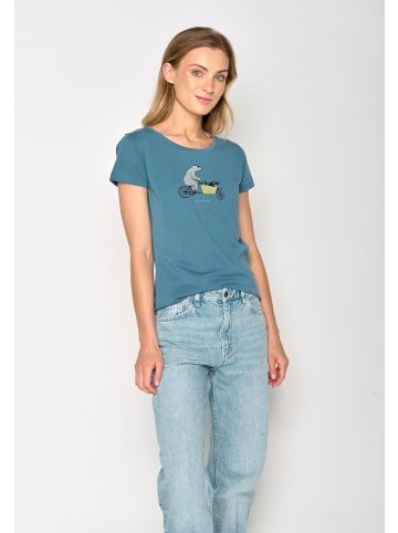 GreenBomb T-Shirt Bike Cargo Raccoon in Schlammiges Blau