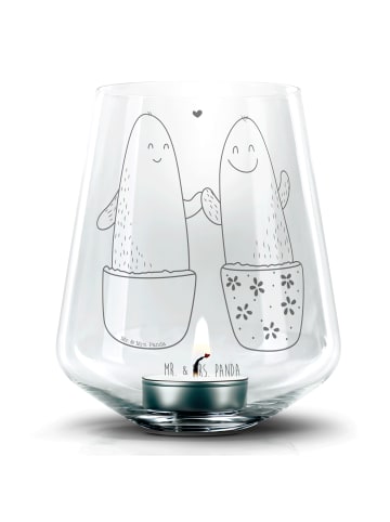 Mr. & Mrs. Panda Windlicht Kaktus Liebe ohne Spruch in Transparent