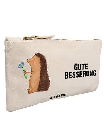 Mr. & Mrs. Panda Pouch Igel Blumen mit Spruch in Weiß