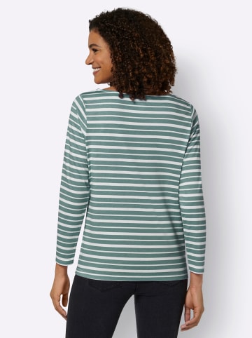 WITT WEIDEN Shirt in jade-champagner-geringelt