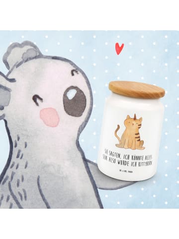 Mr. & Mrs. Panda Keksdose Einhorn Katze mit Spruch in Weiß
