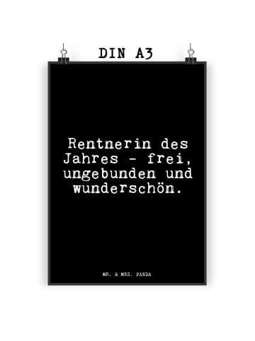 Mr. & Mrs. Panda Poster Rentnerin des Jahres -... mit Spruch in Schwarz
