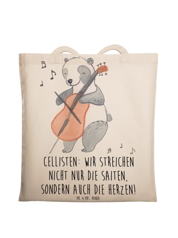 Mr. & Mrs. Panda Umhängetasche Zeichenllo Herz mit Spruch in Creme