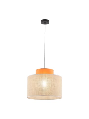 Licht-Erlebnisse Pendelleuchte Ø 38 x (T)170 cm in Schwarz Natur Orange