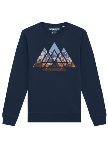 wat? Apparel Sweatshirt Geometric Landscape in Dunkelblau