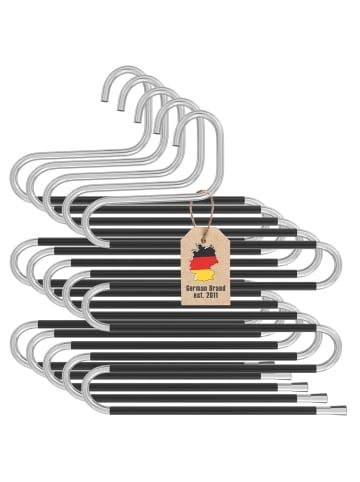 Intirilife Hosenbügel S-Form Edelstahl Kleiderbügel in 5 Stück Silber