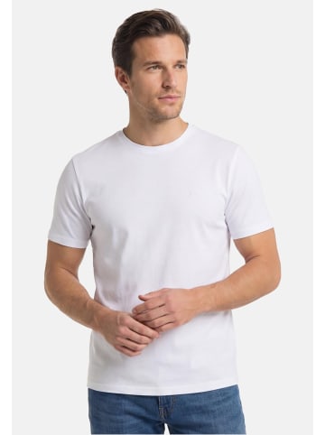 T-Shirt Basic in Weiß / beige
