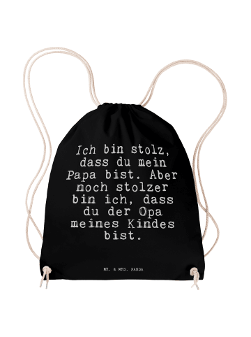 Mr. & Mrs. Panda Sportbeutel Ich bin stolz, dass... mit Spruch in Schwarz