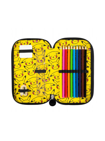 Pokémon Federmappe mit Inhalt Pikachu Design 2-Fächer in Schwarz