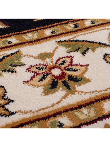 KADIMA DESIGN Kurzflor-Teppich Pflegeleicht GLAZERT Floral Strapazierfähig in Dunkelblau