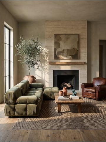 KADIMA DESIGN Teppich flachgewebt Floral flachgewebt pflegeleicht Wohnzimmer Flur in Natur