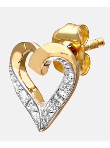 Diamant L'éternel Ohrringe aus 375 Gelbgold mit Diamant Herz-Design