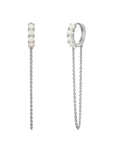 Glanzstücke München Creolen aus Sterling Silber mit Opal (synth.) in silber