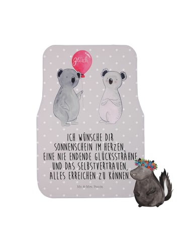 Mr. & Mrs. Panda Fußmatte Auto Koala Luftballon mit Spruch in Grau Pastell