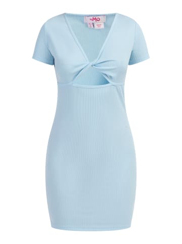 myMo Damen Minikleid Aus Rippstrick in Hellblau