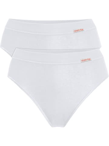 Con-ta Baumwolle, Feinripp Slip 2er-Pack in weiß